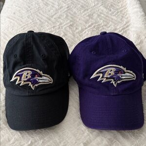 Baltimore Ravens Embroidered Logo Dad Caps - Black & Purple